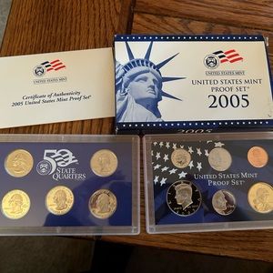 2005 United States Mint Proof Set and Us Mint Quarters Proof set